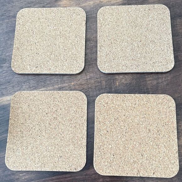 Christmas Farmhouse Barn and Red Pickup Truck Cork Coasters and Towel (new) - Picture 6 of 11